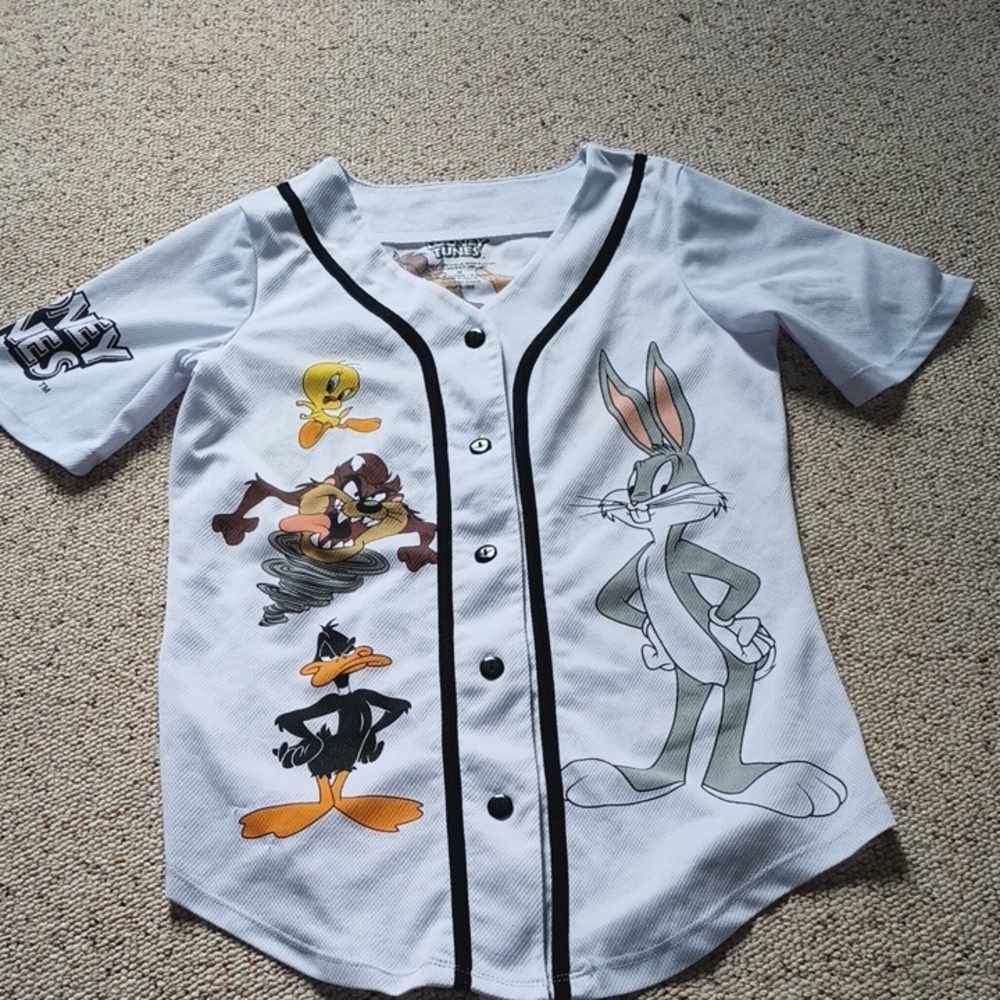 Warner Bros. White Cartoon Character Button Down Shirt